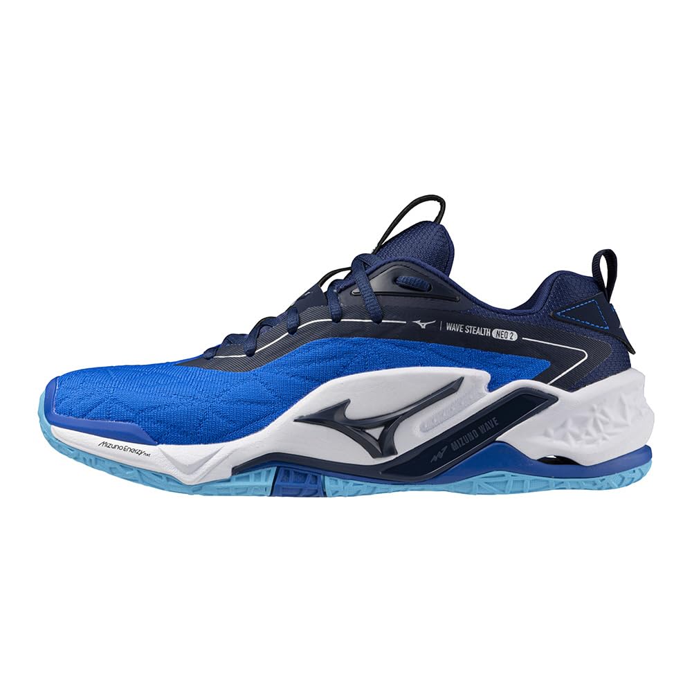 Mizuno Wave Stealth NEO 2 Handball Shoes, Club Activities, Wide Width, Lightweight, Indoor, Blue x White x Navy, Size 26.5 cm, 2E
Mizuno Wave Stealth NEO 2 Handball Shoes, Club Activities, Wide Width, Lightweight, Indoor, Blue x White x Navy, Size 26.5 cm, 2E