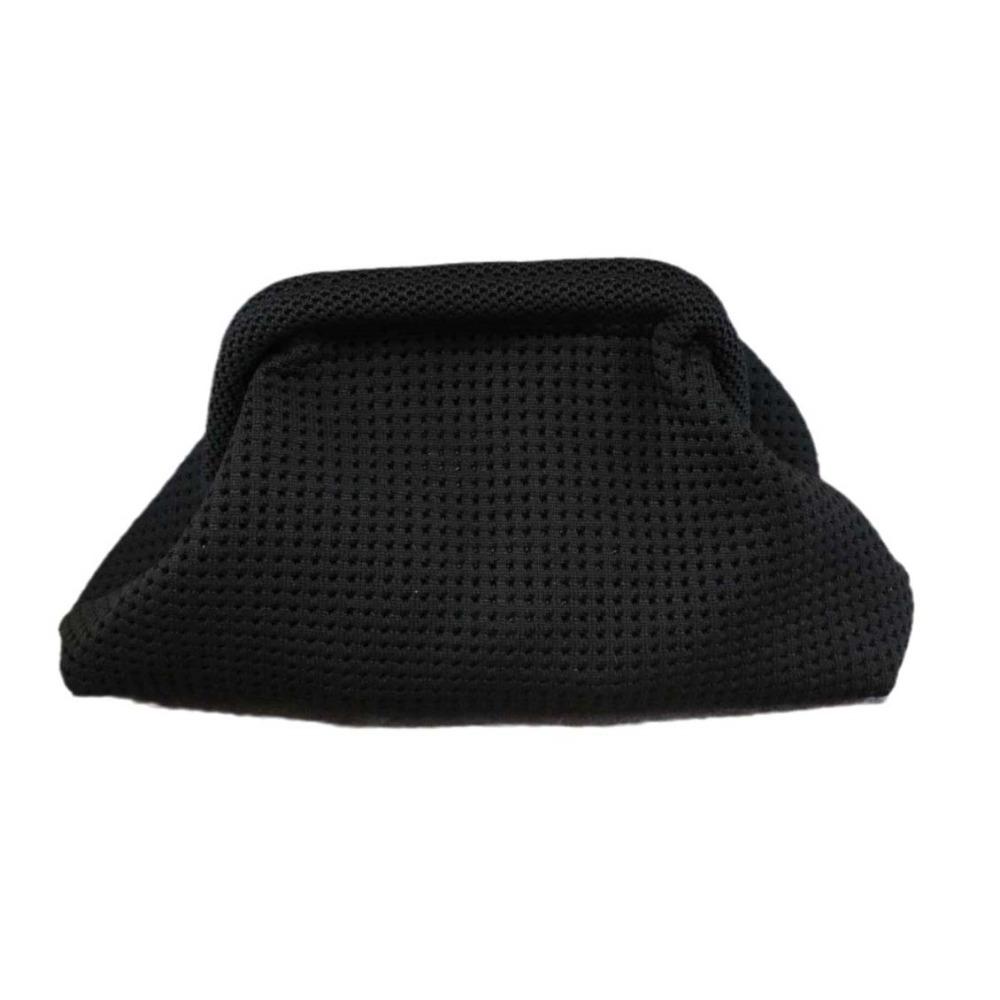 Маленькая вязаная крючком сумочка из полиэстера, эластичный клатч-пельмень для женщин, летняя пляжная сумка-клатч для отпуска чёрный