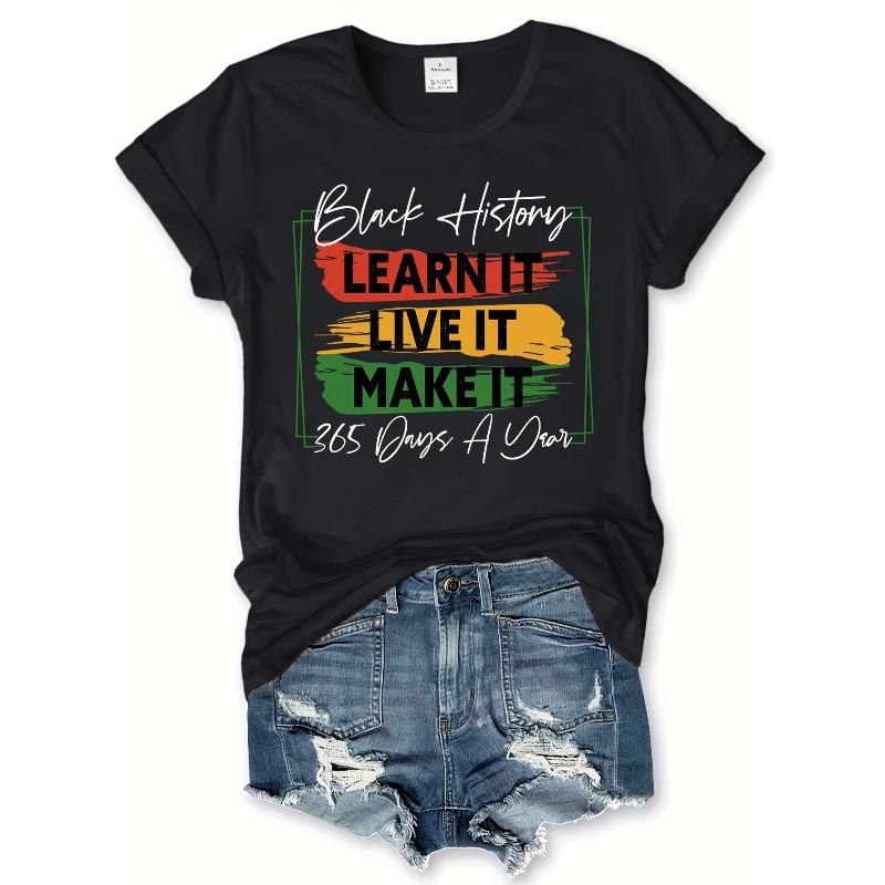 Black History Month Letter Print T-shirt, Casual Short Sleeve Crew Neck Top, Women s Clothing 4XL чорний
Black History Month Letter Print T-shirt, Casual Short Sleeve Crew Neck Top, Women s Clothing 4XL чорний