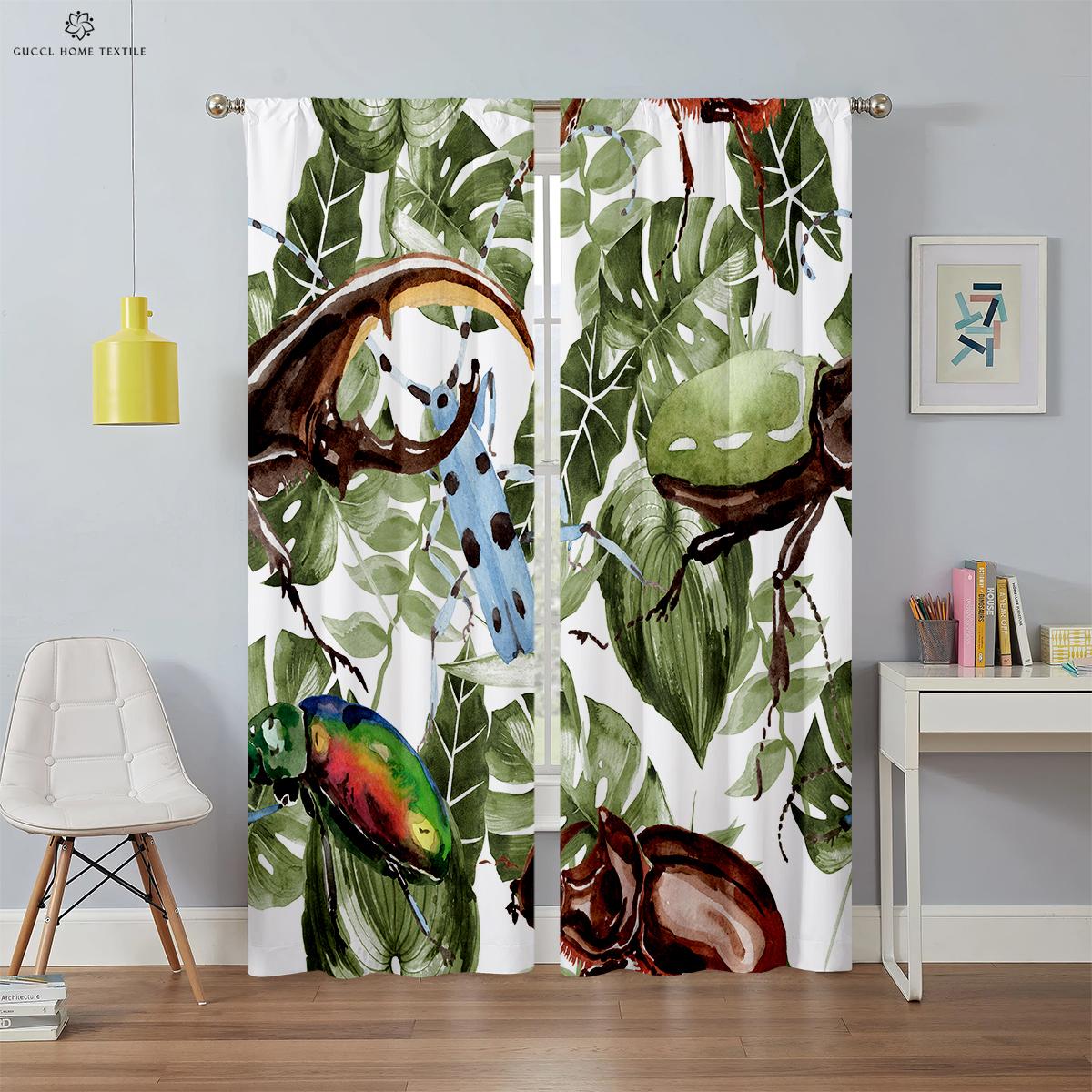 Green Plant Animal Printed Curtain, Tropical Pattern, Window Decorative Rod Pocket, Bedroom, Living Area, Kitchen Decoration Quality W50xH130(CM)x2PCS&Grommet Top
Green Plant Animal Printed Curtain, Tropical Pattern, Window Decorative Rod Pocket, Bedroom, Living Area, Kitchen Decoration Quality W50xH130(CM)x2PCS&Grommet Top