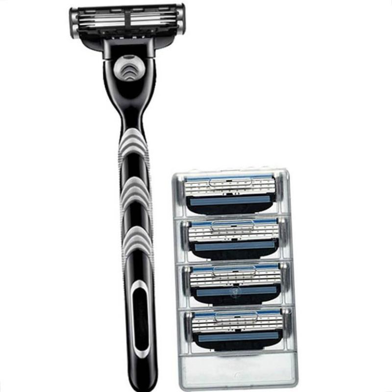 Черный 5 шт. / Компл. 1 машина + 4 лезвия Ручная мужская бритва для удаления волос со сменными лезвиями для бритья
Черный 5 шт. / Компл. 1 машина + 4 лезвия Ручная мужская бритва для удаления волос со сменными лезвиями для бритья