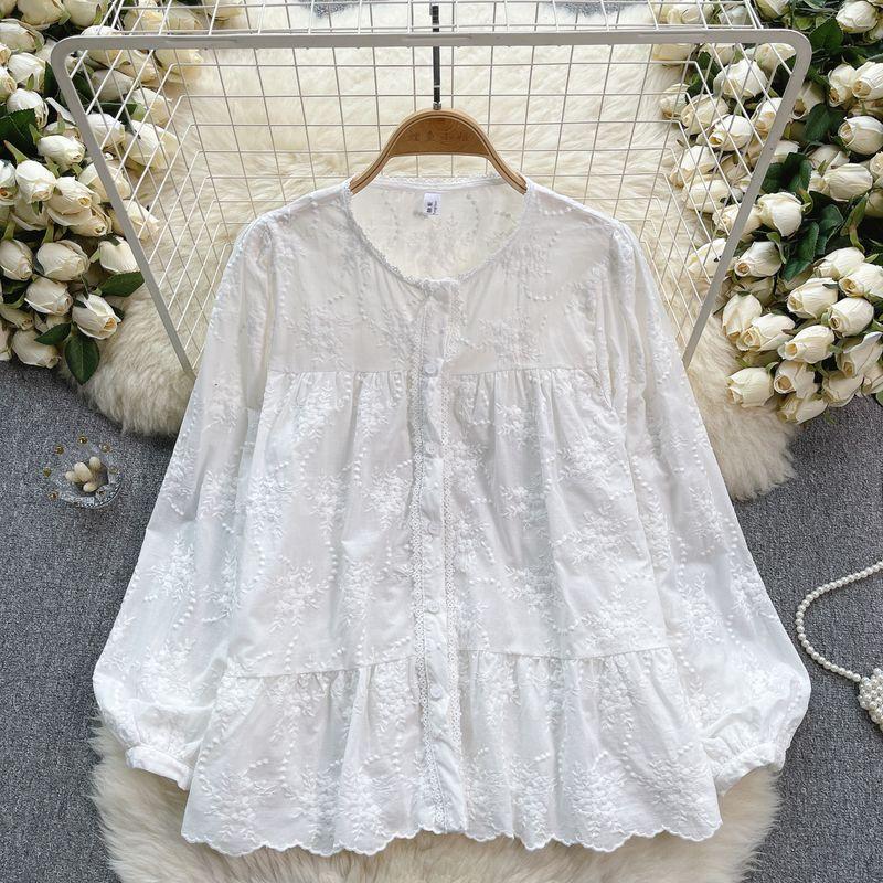 Sweet Younger Shirt Japanese Style Mori Girl Style Machine Embroidery Cardigan Long Sleeves Tops Loose Easiest for Match Baby Shirt White One size
Sweet Younger Shirt Japanese Style Mori Girl Style Machine Embroidery Cardigan Long Sleeves Tops Loose Easiest for Match Baby Shirt White One size