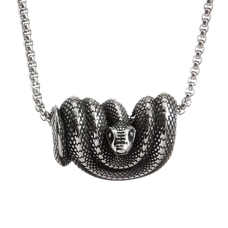 Gothic Style Ouroboros Snake Pendant Necklace Trendy Snake Pendant Necklace in Stainless Steel for Everyday Wear
Gothic Style Ouroboros Snake Pendant Necklace Trendy Snake Pendant Necklace in Stainless Steel for Everyday Wear