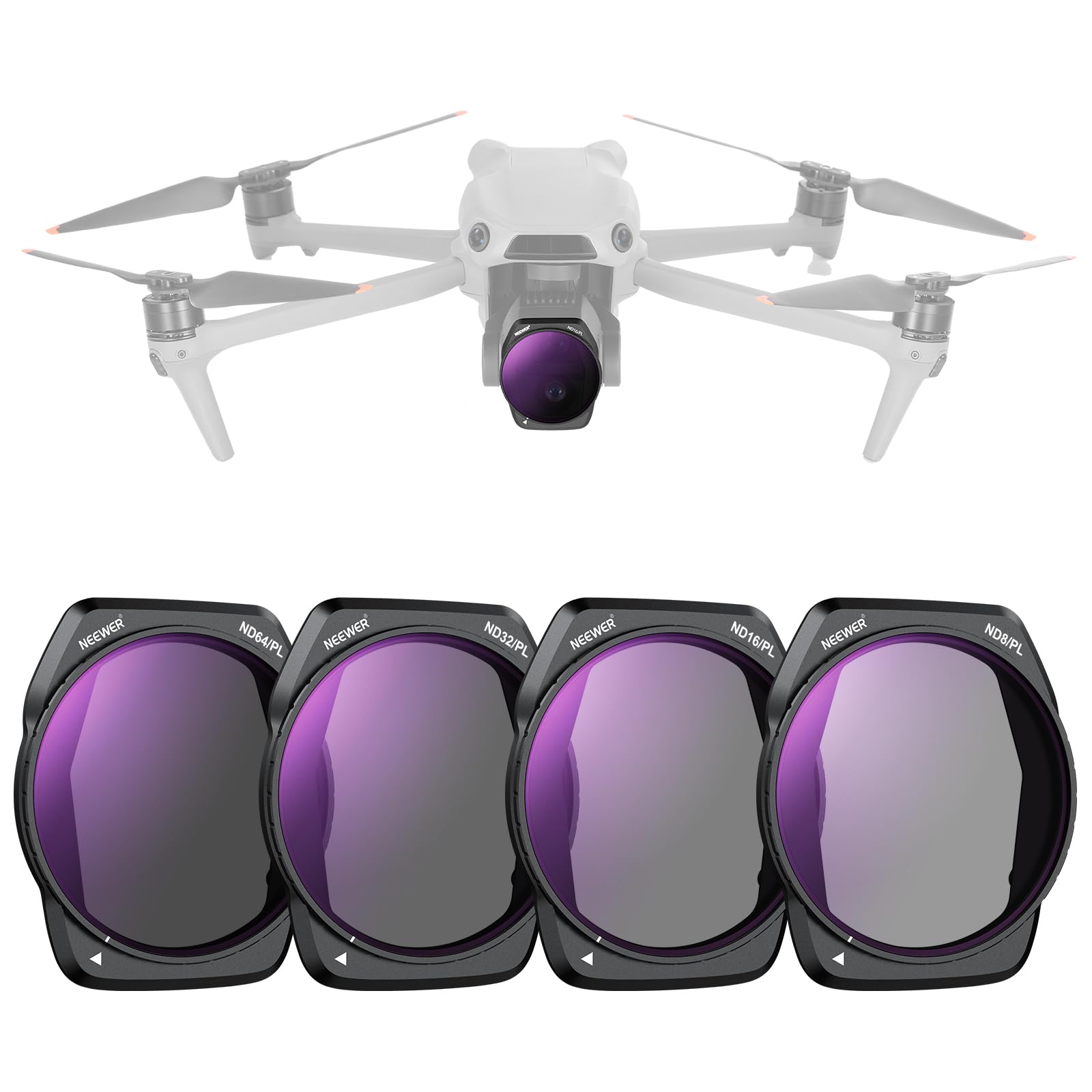 NEEWER Filter Set Compatible with Air 3S 4 Pieces HD Glass Neutral Density Filter Polarizing Filter Lens Filter Drone Filter Aerial ND/PL
NEEWER Filter Set Compatible with Air 3S 4 Pieces HD Glass Neutral Density Filter Polarizing Filter Lens Filter Drone Filter Aerial ND/PL