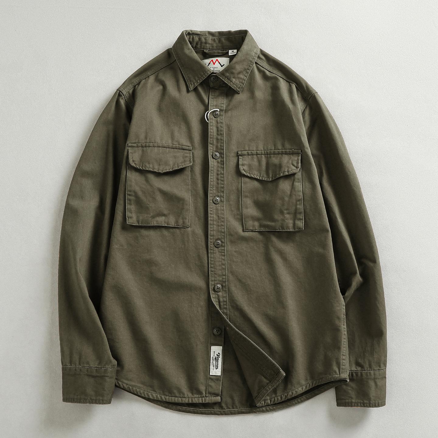 Heavyweight Pure Cotton Stand-up Collar Men s Retro Workwear Shirt Jacket 3XL армія зелений колір
Heavyweight Pure Cotton Stand-up Collar Men s Retro Workwear Shirt Jacket 3XL армія зелений колір