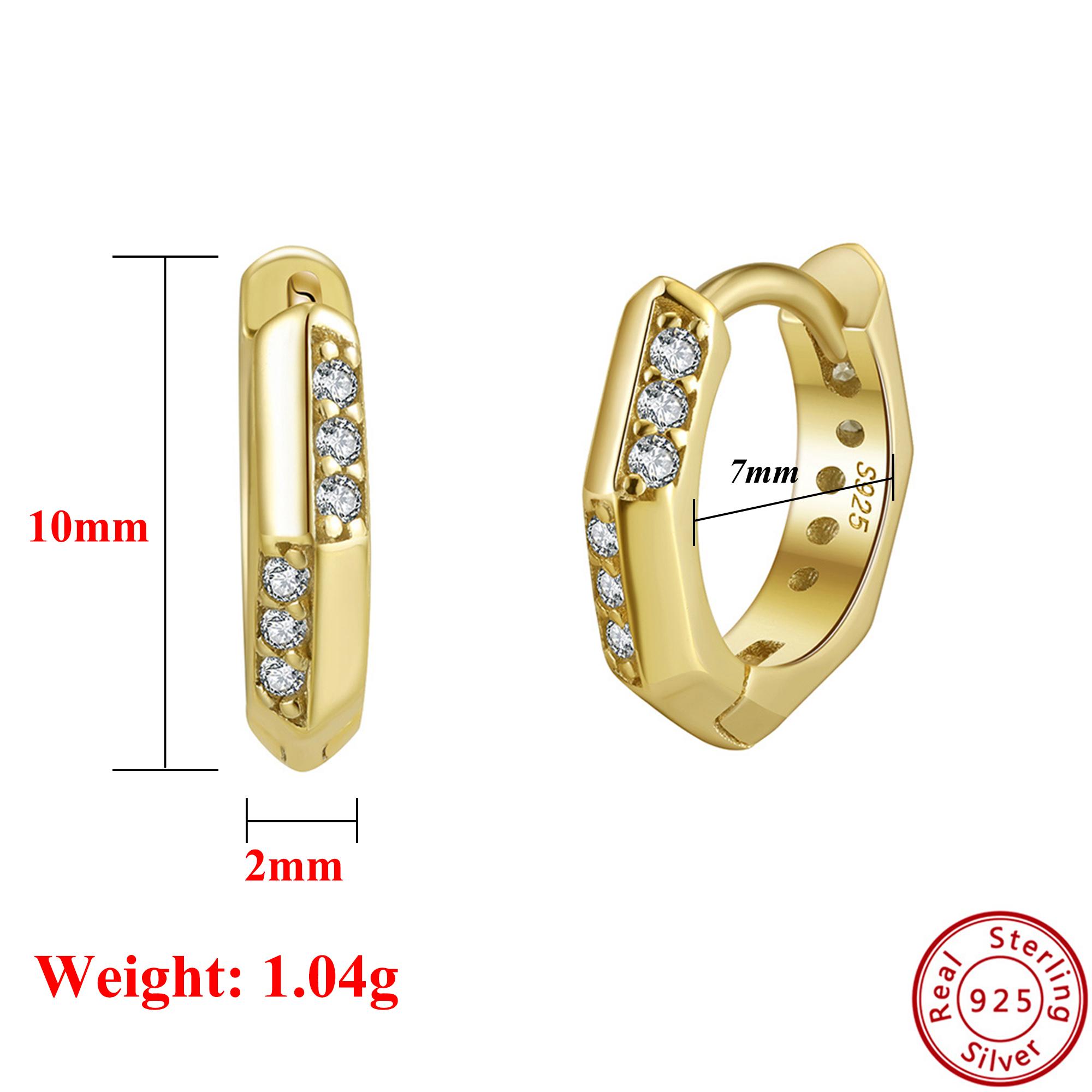 Effie Queen 925 Sterling Silver 14K Gold Delicate Hoop Earrings Double Row Cubic Zirconia Setting Jewelry for Casual Wear APE141
Effie Queen 925 Sterling Silver 14K Gold Delicate Hoop Earrings Double Row Cubic Zirconia Setting Jewelry for Casual Wear APE141