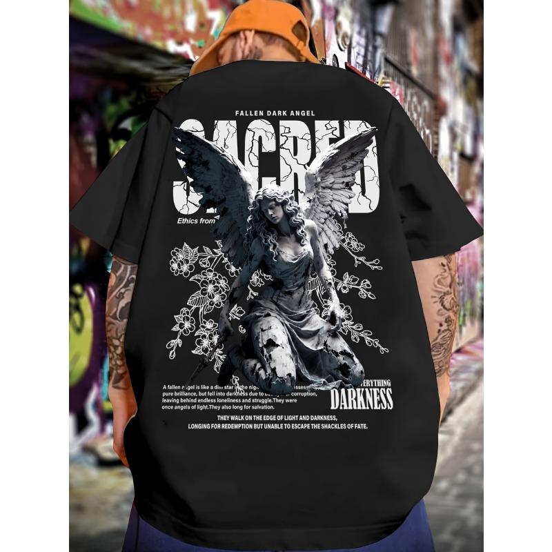 Summer fashion men s personalized angel letter print micro elastic breathable round neck T-shirt outdoor street versatile top S
Summer fashion men s personalized angel letter print micro elastic breathable round neck T-shirt outdoor street versatile top S