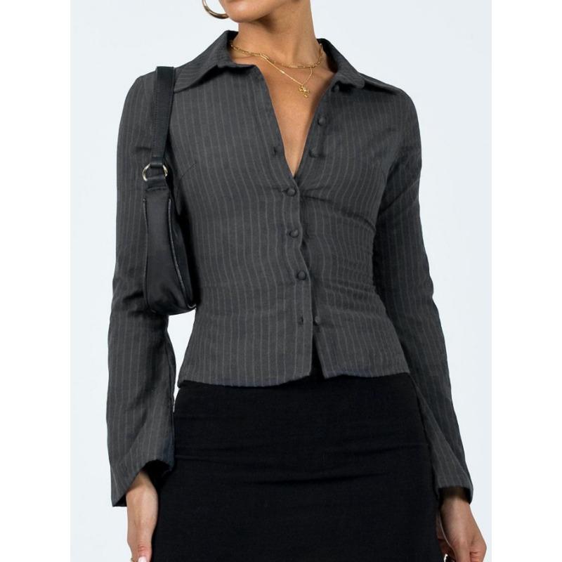 Fashion Striped Slim Fit Women s Shirt Long Sleeve Elegant Blouse Lapel Office Casual Short Tops Simple Simple Spring Summer Streetwear Basic Clothing XXL темно-сірий
Fashion Striped Slim Fit Women s Shirt Long Sleeve Elegant Blouse Lapel Office Casual Short Tops Simple Simple Spring Summer Streetwear Basic Clothing XXL темно-сірий
