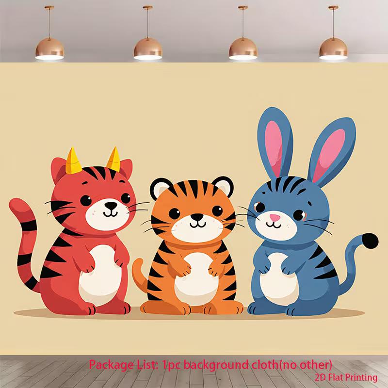 2D Printed Cartoon Tiger/Rabbit Studio Backdrop for Children s Photography 47.2x31.5inch/120*80cm
2D Printed Cartoon Tiger/Rabbit Studio Backdrop for Children s Photography 47.2x31.5inch/120*80cm