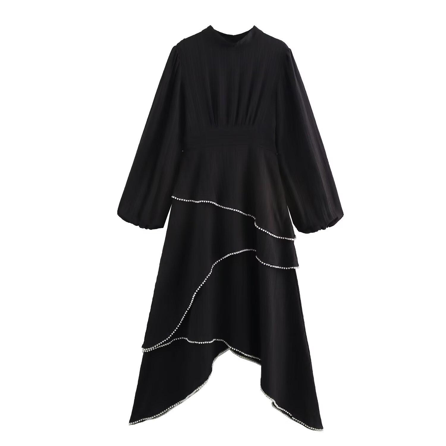 2025 Весна Женское Европейское и Американское Модное Платье с Неправильным Жемчугом Large чёрный
2025 Весна Женское Европейское и Американское Модное Платье с Неправильным Жемчугом Large чёрный