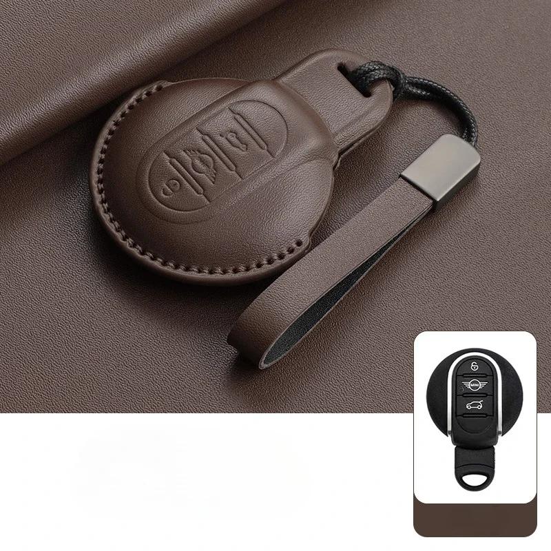 Leather Car Key Case Cover For BMW MINI COOPER S ONE JCW F54 F55 F56 F57 F60 CLUBMAN COUNTRYMAN Remote Fob Holder Shell Keychain Brown with rope
Leather Car Key Case Cover For BMW MINI COOPER S ONE JCW F54 F55 F56 F57 F60 CLUBMAN COUNTRYMAN Remote Fob Holder Shell Keychain Brown with rope