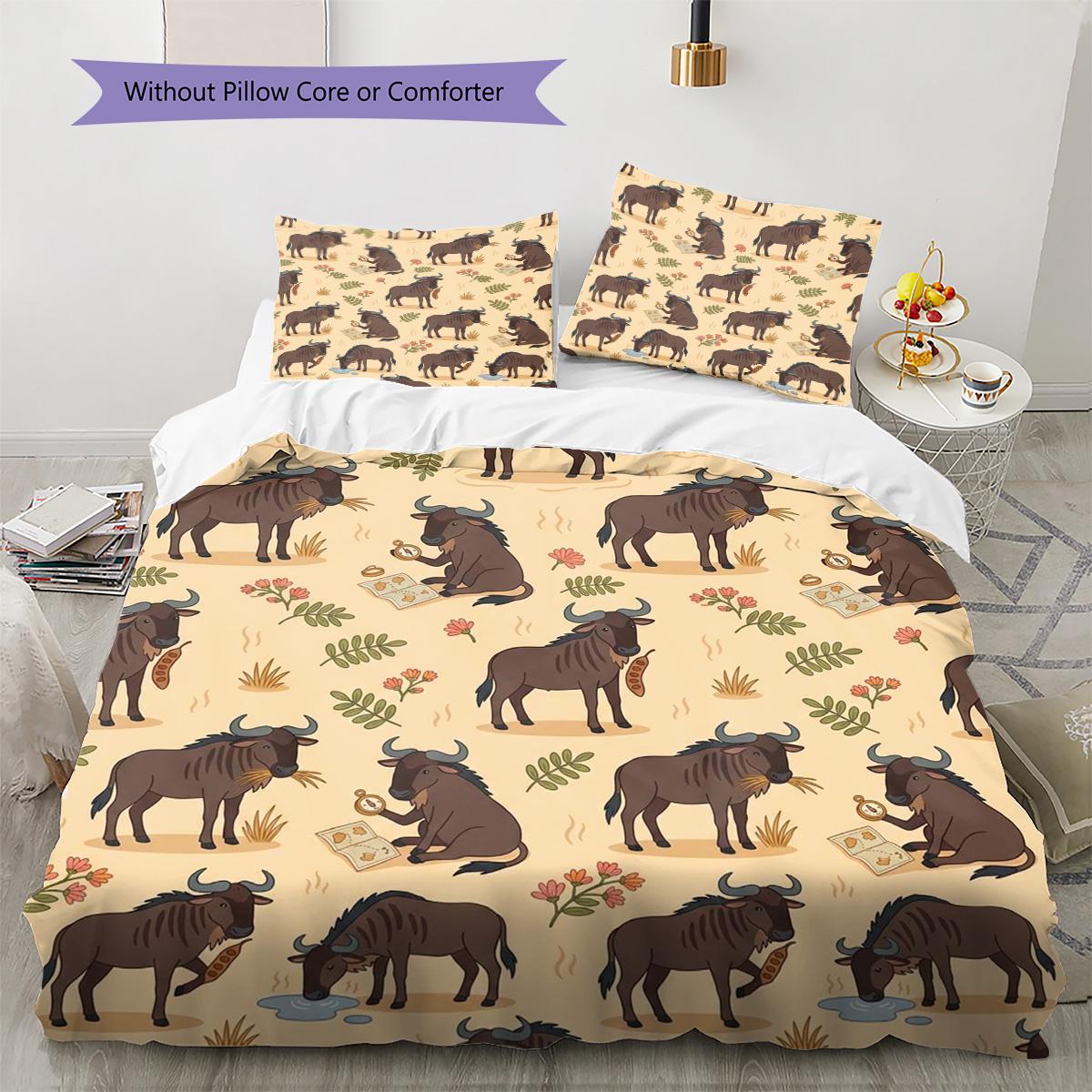 wildebeest Pattern Bedding Quilt Set Quilt Cover Pillowcase Home Decoration Birthday Gift (1 * duvet cover + 2 * pillowcase, without core) 135x200cm
wildebeest Pattern Bedding Quilt Set Quilt Cover Pillowcase Home Decoration Birthday Gift (1 * duvet cover + 2 * pillowcase, without core) 135x200cm