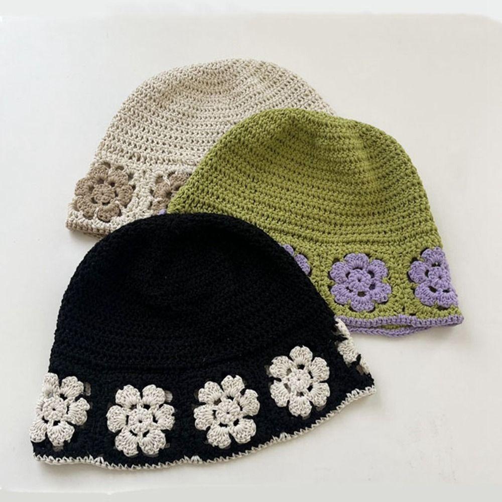 Hollow Out Crochet Flower Knitted Hat Beanies Bucket Hat Vintage Knit Cap Outdoor style 1
Hollow Out Crochet Flower Knitted Hat Beanies Bucket Hat Vintage Knit Cap Outdoor style 1