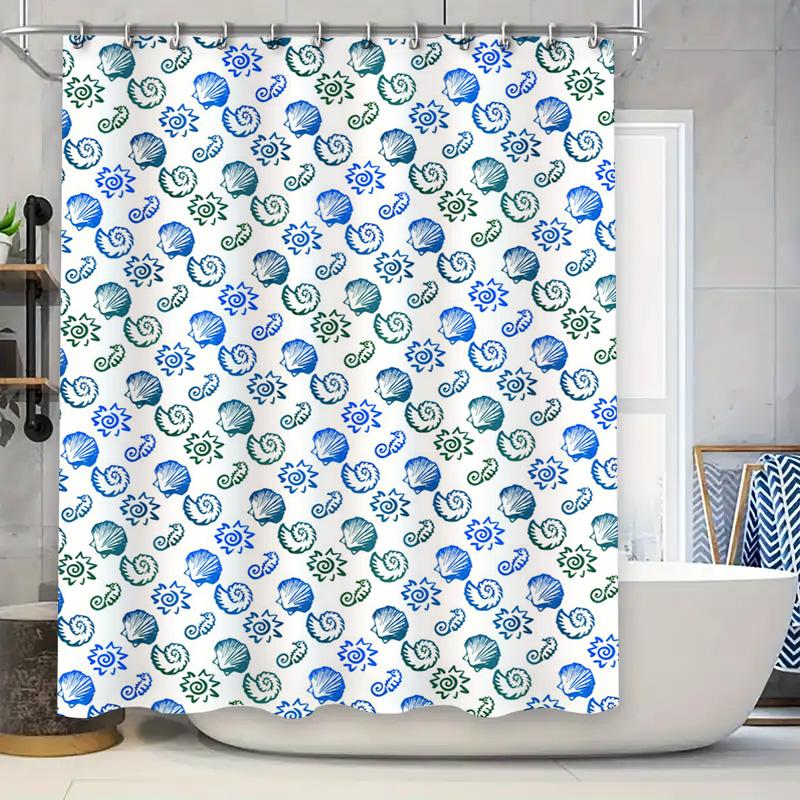 Vibrant Blue and Green Shell Pattern Shower Curtain for Bath Decor Waterproof Fabric with Hooks Included 90x180cm
Vibrant Blue and Green Shell Pattern Shower Curtain for Bath Decor Waterproof Fabric with Hooks Included 90x180cm