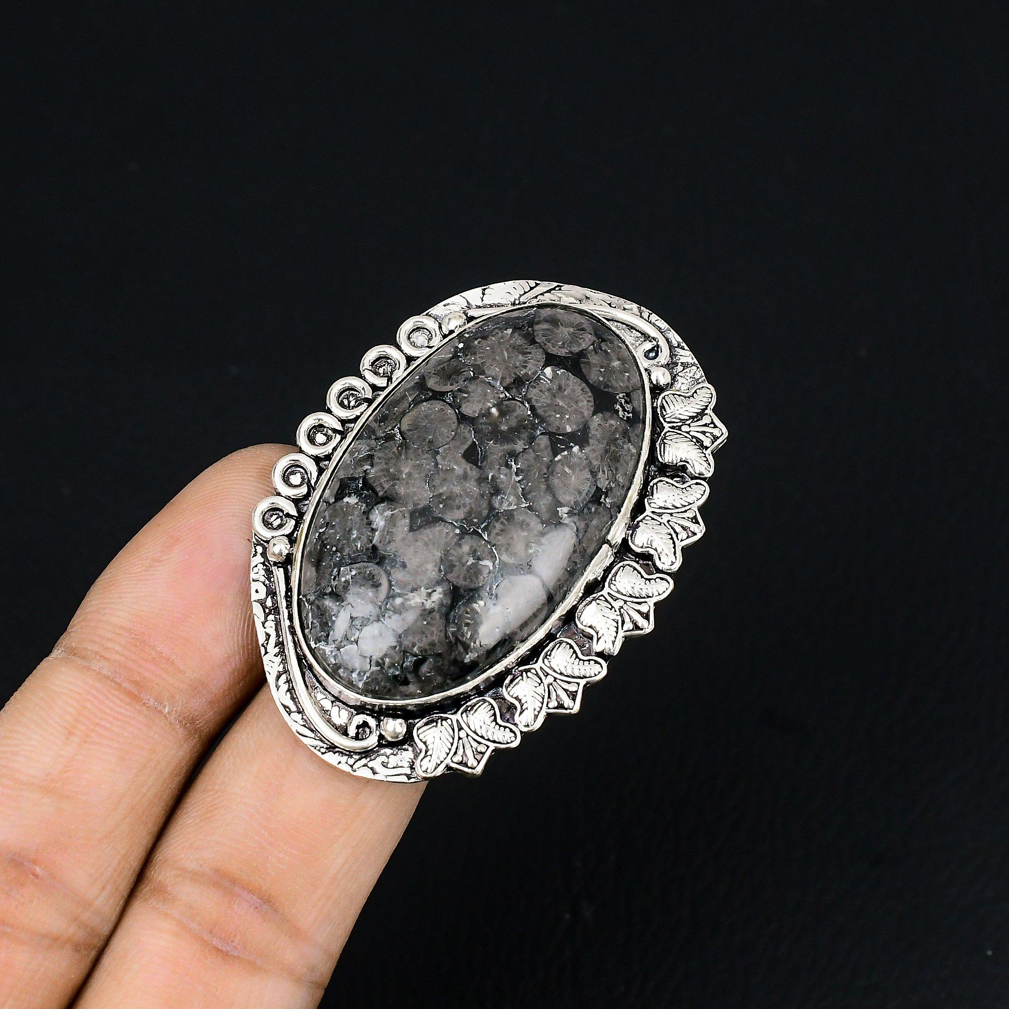 Natural Black Fossil Coral Gemstone Promise Ring Size 8 925 Silver For Women 8
Natural Black Fossil Coral Gemstone Promise Ring Size 8 925 Silver For Women 8