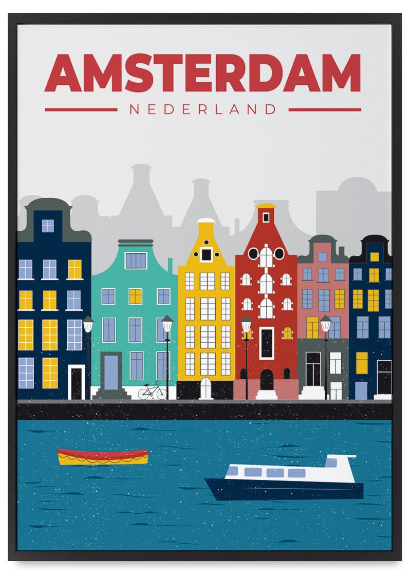 Plakat ilustracja mapa Amsterdam 21x30 cm
Plakat ilustracja mapa Amsterdam 21x30 cm