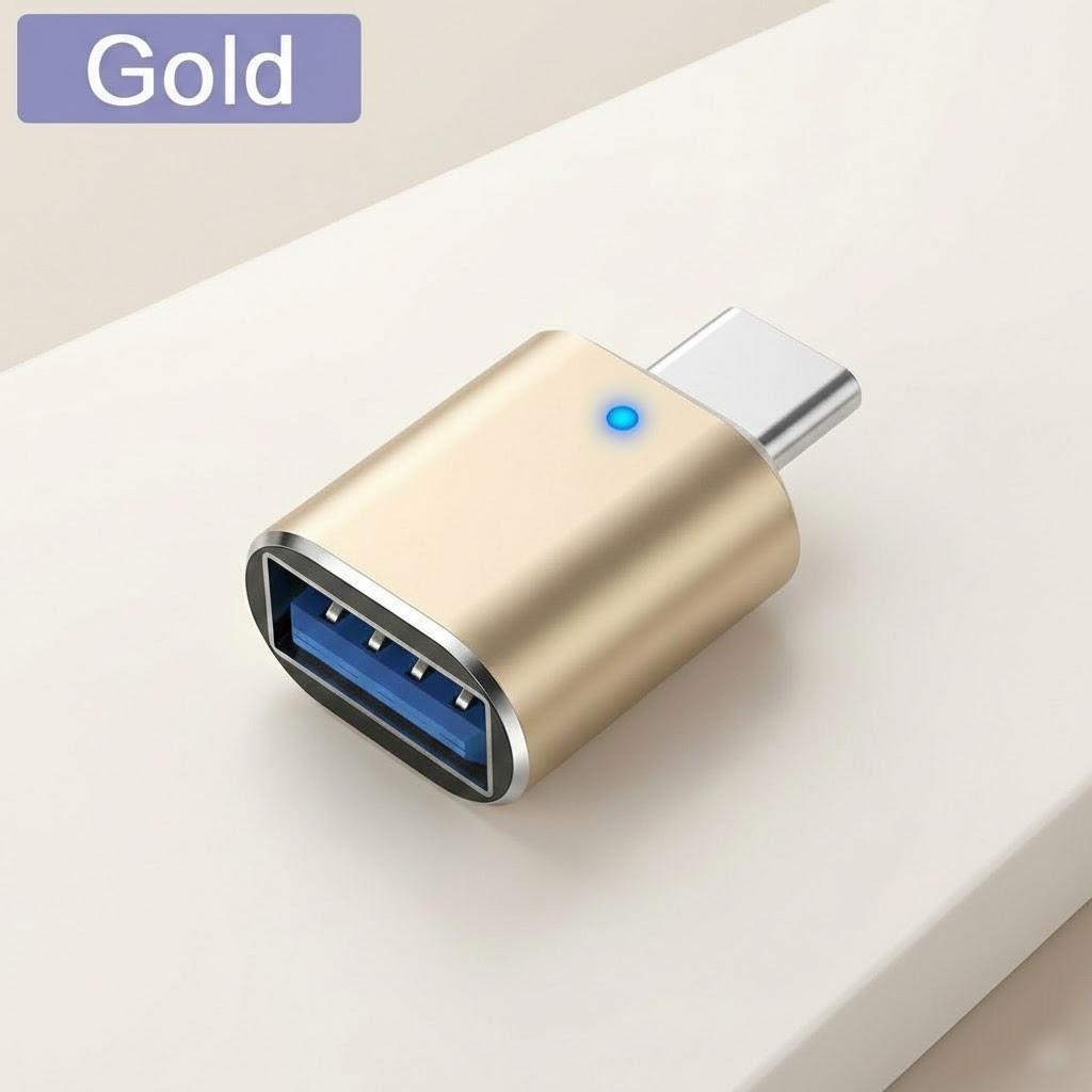 STONEGO USB C to USB OTG Adapter - USB C Male to USB A 3.0 Female Converter with LED Indicator золотий
STONEGO USB C to USB OTG Adapter - USB C Male to USB A 3.0 Female Converter with LED Indicator золотий