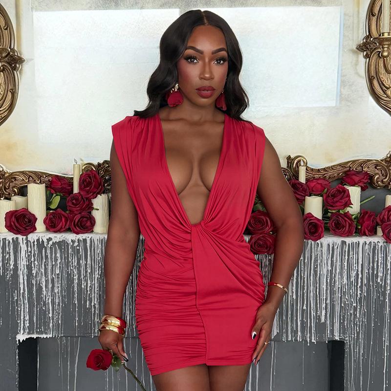 2026 Summer Fashion: Women s Solid Color V-Neck Sleeveless Draped Slim Fit Dress Large червоний
2026 Summer Fashion: Women s Solid Color V-Neck Sleeveless Draped Slim Fit Dress Large червоний