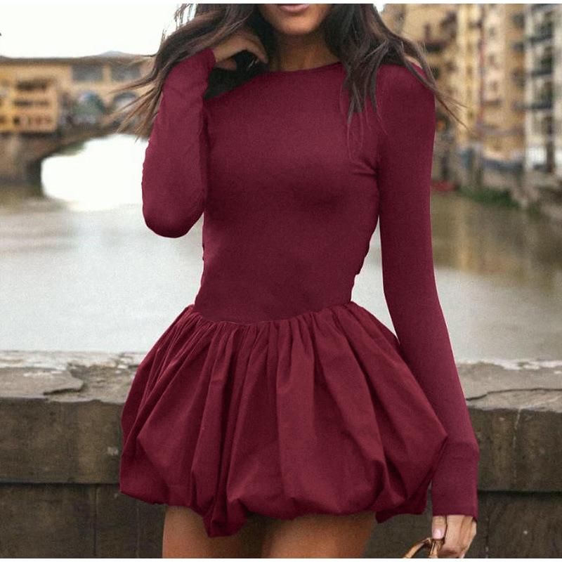 Elegant Slim Fit Bubble Mini Dresses Women Vintage Backless Solid Color Full Sleeve O-neck Short Dress Female Spring Streetwear L чорний
Elegant Slim Fit Bubble Mini Dresses Women Vintage Backless Solid Color Full Sleeve O-neck Short Dress Female Spring Streetwear L чорний