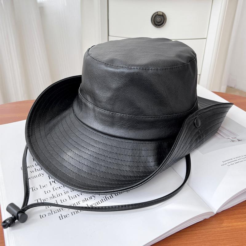 Western-style cowboy hat for women, spring and summer outdoor sun protection hat PU Leather fisherman hat for men, suitable for hiking and fishing M(56-58cm) чёрный
Western-style cowboy hat for women, spring and summer outdoor sun protection hat PU Leather fisherman hat for men, suitable for hiking and fishing M(56-58cm) чёрный