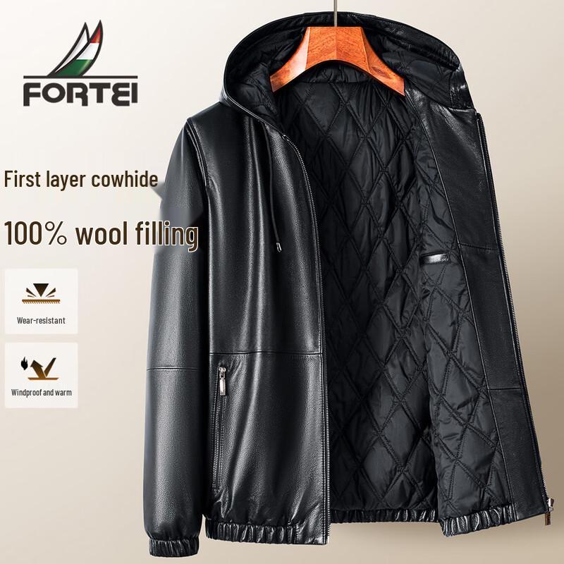 Fu Ting Men s Hooded Top-Grain Leather Winter Jacket XL 52
Fu Ting Men s Hooded Top-Grain Leather Winter Jacket XL 52