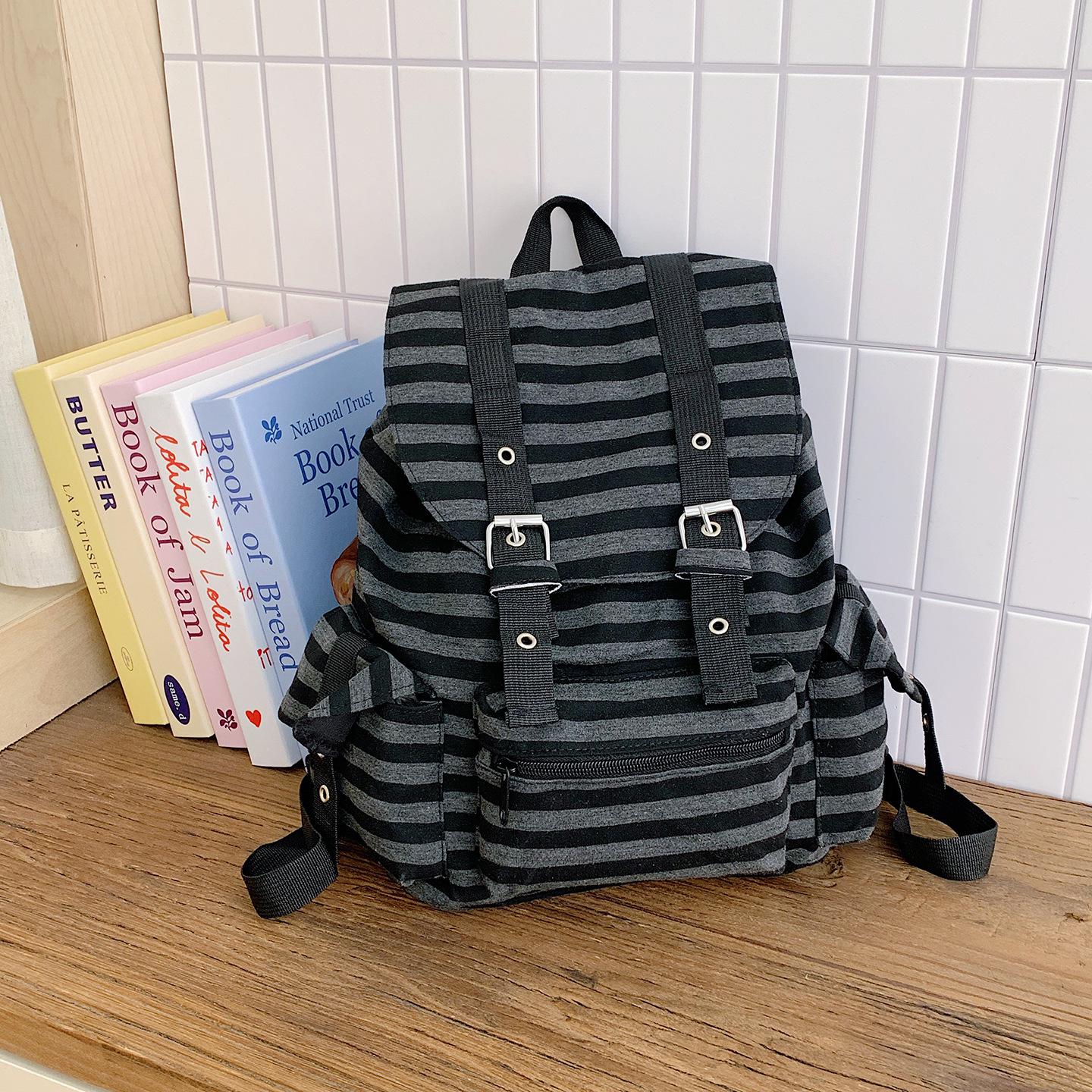 Korean Retro Stripe Backpack: Versatile, Large Capacity for Students 30x13x32 cm чёрный
Korean Retro Stripe Backpack: Versatile, Large Capacity for Students 30x13x32 cm чёрный