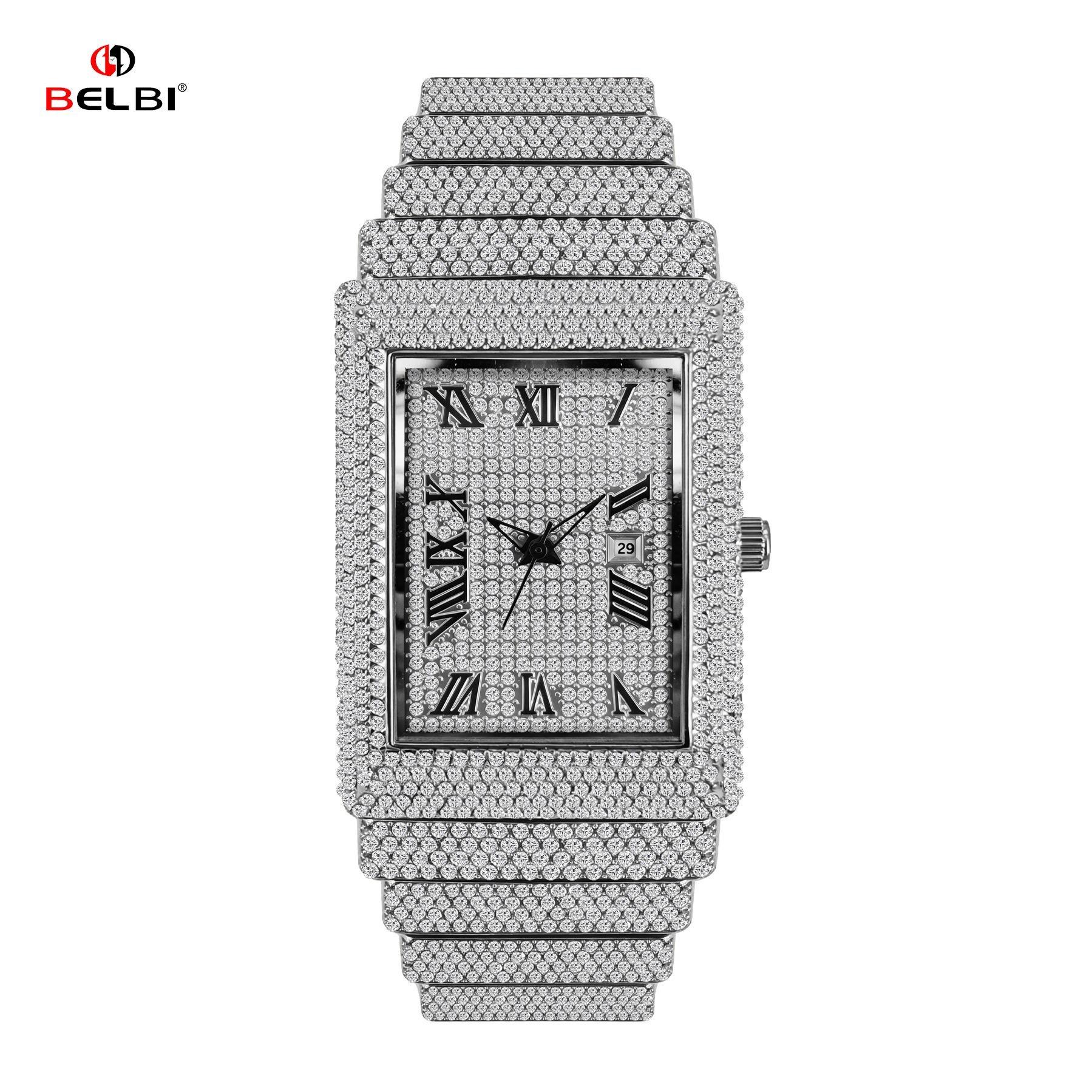 Womens Iced Out Watch Crystal-Encrusted Square Quartz Watch Waterproof Steel Band Watch for Ladies
Womens Iced Out Watch Crystal-Encrusted Square Quartz Watch Waterproof Steel Band Watch for Ladies