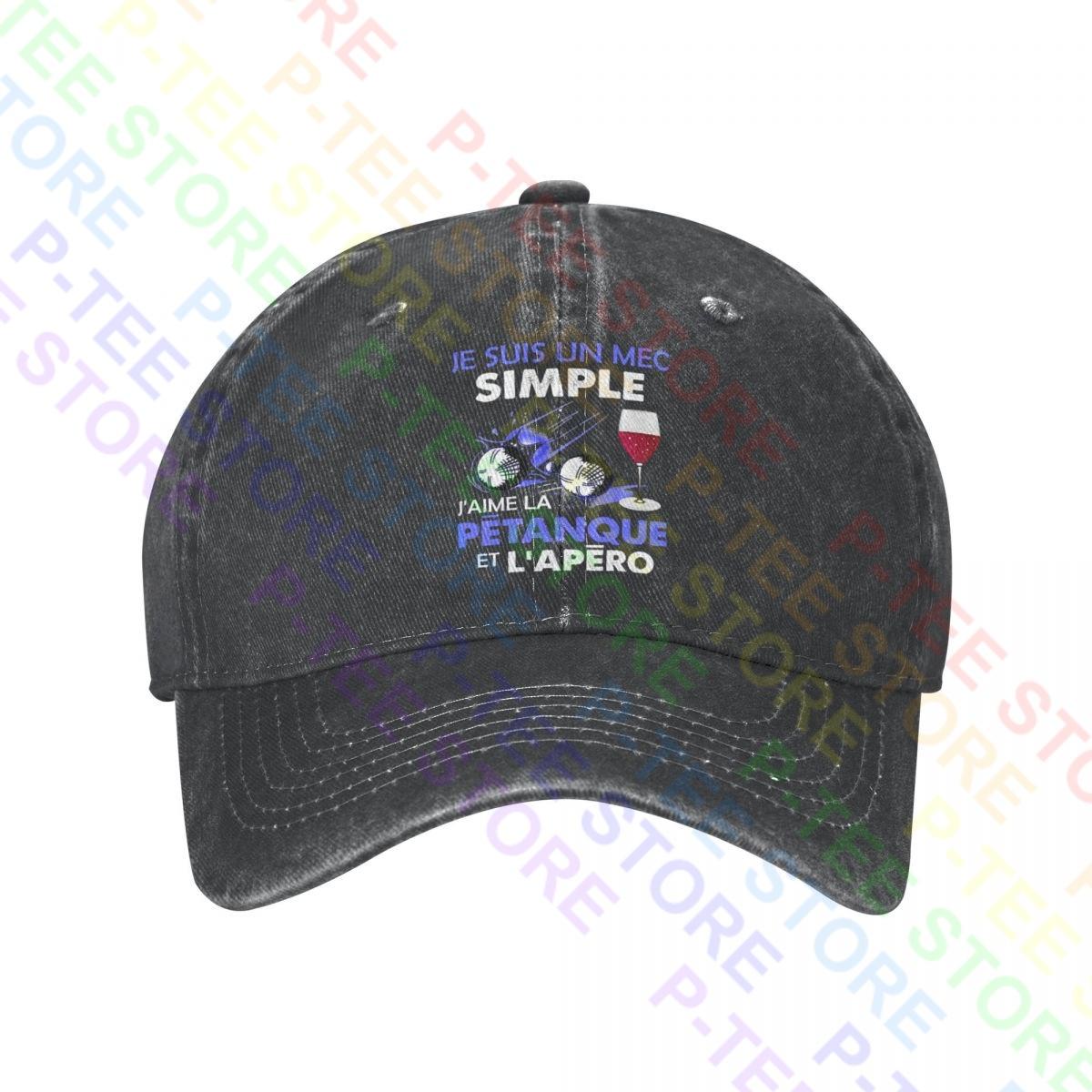Je suis un mec simple j aime la petanque et l apero Wash Denim Baseball Caps Trucker Hats Unisex
Je suis un mec simple j aime la petanque et l apero Wash Denim Baseball Caps Trucker Hats Unisex