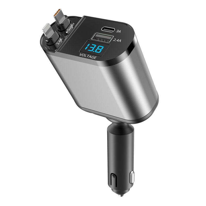 4 In 1 Car Charger 120W Super Fast Charging PD 3.0 with LED Display Cable Power Adapter for IPhone 16 15 14 13 Pro Xiaomi Samsung чорний
4 In 1 Car Charger 120W Super Fast Charging PD 3.0 with LED Display Cable Power Adapter for IPhone 16 15 14 13 Pro Xiaomi Samsung чорний