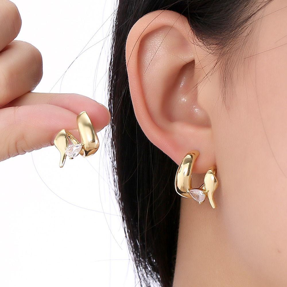Flash Drill Double Wound Earrings Delicate Ear Stud Fashion Water Drop Earrings Gifts Earrings
Flash Drill Double Wound Earrings Delicate Ear Stud Fashion Water Drop Earrings Gifts Earrings