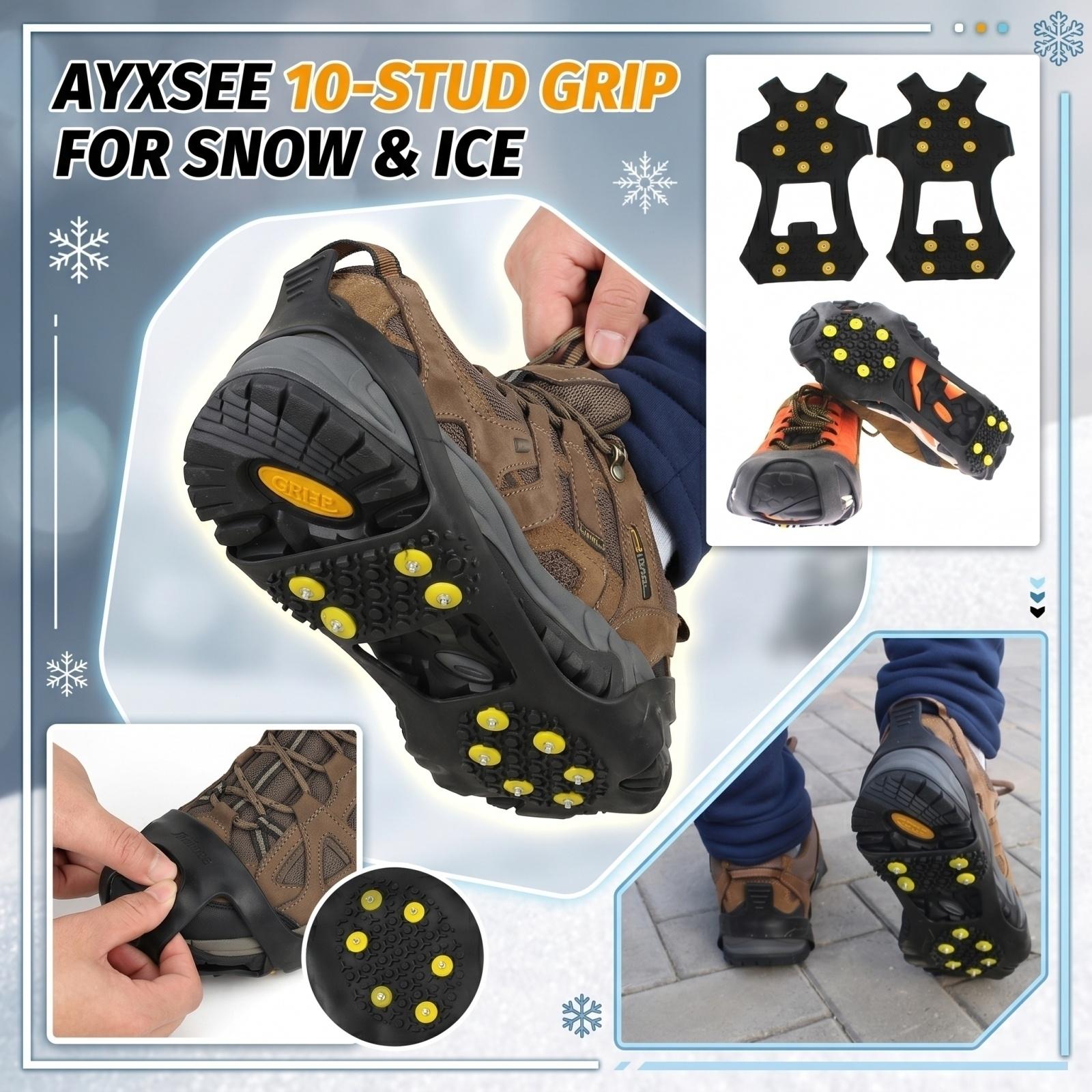 Traction Cleats for Shoes Ice Grips Anti Slip Snow Crampons with 10 Steel Spikes for Winter Hiking Walking Running Size L 39-42 one size чорний
Traction Cleats for Shoes Ice Grips Anti Slip Snow Crampons with 10 Steel Spikes for Winter Hiking Walking Running Size L 39-42 one size чорний