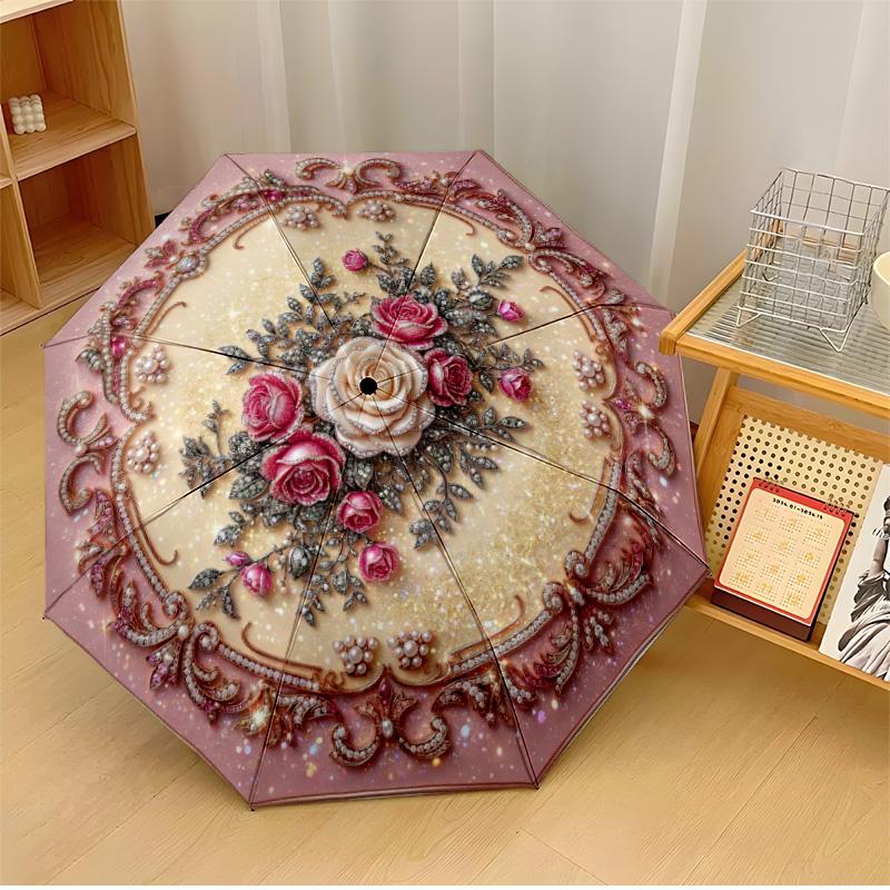 Roses and Leaves Pattern 1 Theme Automatic Umbrella Compact 8-Rib Design Sturdy Construction Durable Umbrella Stylish Accessory
Roses and Leaves Pattern 1 Theme Automatic Umbrella Compact 8-Rib Design Sturdy Construction Durable Umbrella Stylish Accessory