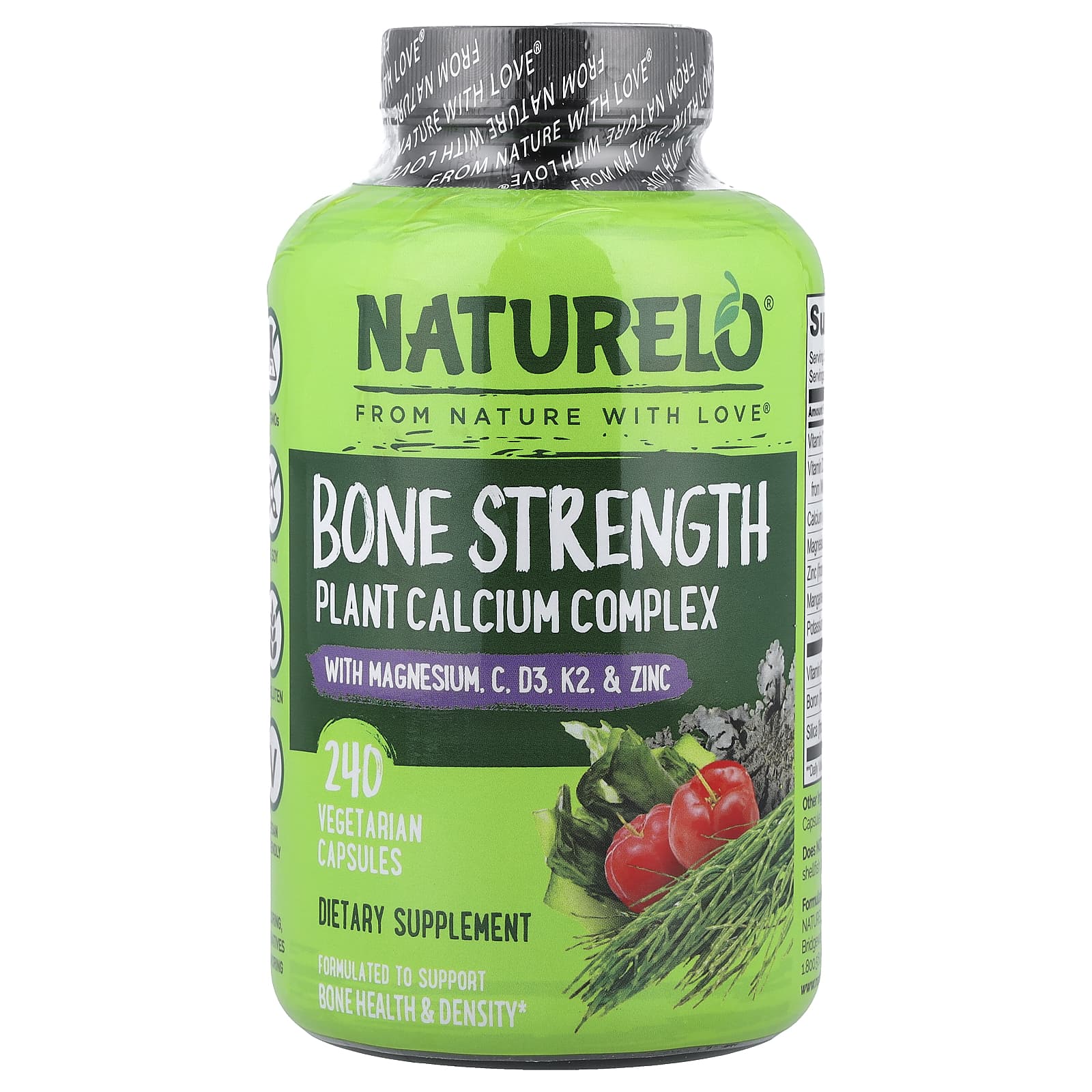 NATURELO, Bone Strength, Plant-Based Calcium Complex, 240 Veggie Capsules
NATURELO, Bone Strength, Plant-Based Calcium Complex, 240 Veggie Capsules