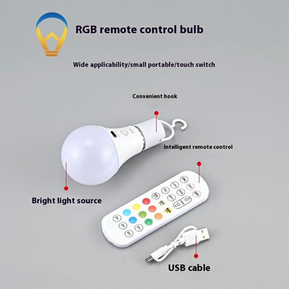 E27 RGB Rechargeable Light Bulb with Remote Control and Timer Dimmable Touch Control 2700 6500K
E27 RGB Rechargeable Light Bulb with Remote Control and Timer Dimmable Touch Control 2700 6500K
