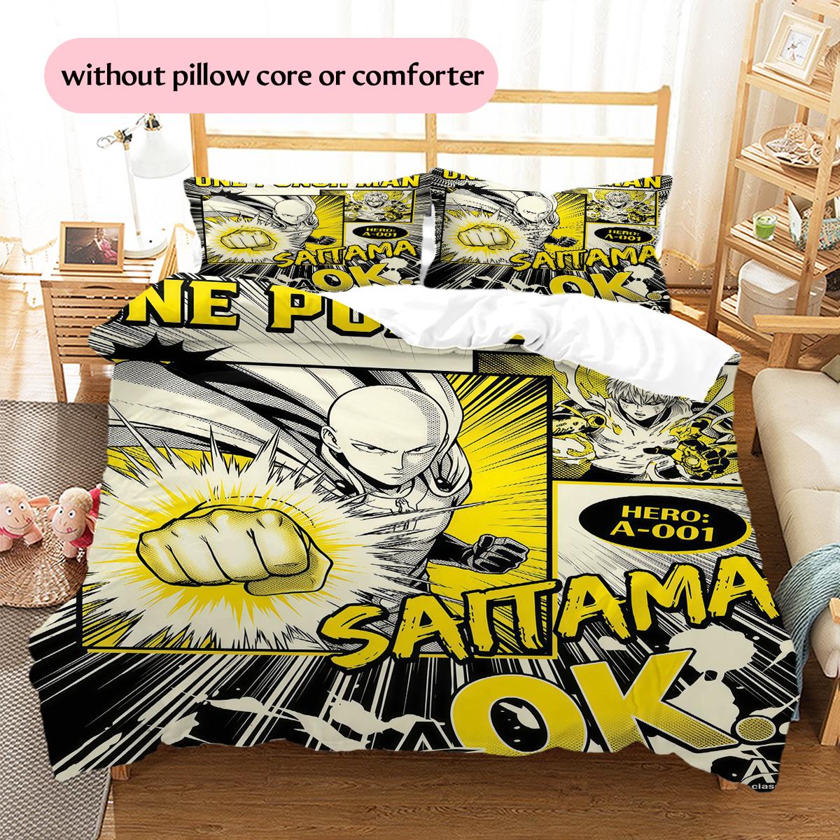 One Punch Man Characters Pattern Bedding Quilt Set Home Decoration Gift (1 * duvet cover + 2 * pillowcase without core) 135x200cm
One Punch Man Characters Pattern Bedding Quilt Set Home Decoration Gift (1 * duvet cover + 2 * pillowcase without core) 135x200cm