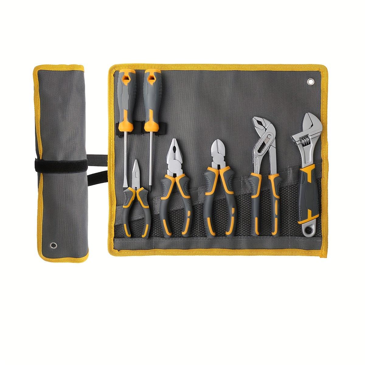 Плоскогубцы из 7 предметов, набор гаечных ключей, отвертка, отвертка, гаечный ключ, набор плоскогубцев, бытовые инструменты с сумкой для хранения
Плоскогубцы из 7 предметов, набор гаечных ключей, отвертка, отвертка, гаечный ключ, набор плоскогубцев, бытовые инструменты с сумкой для хранения