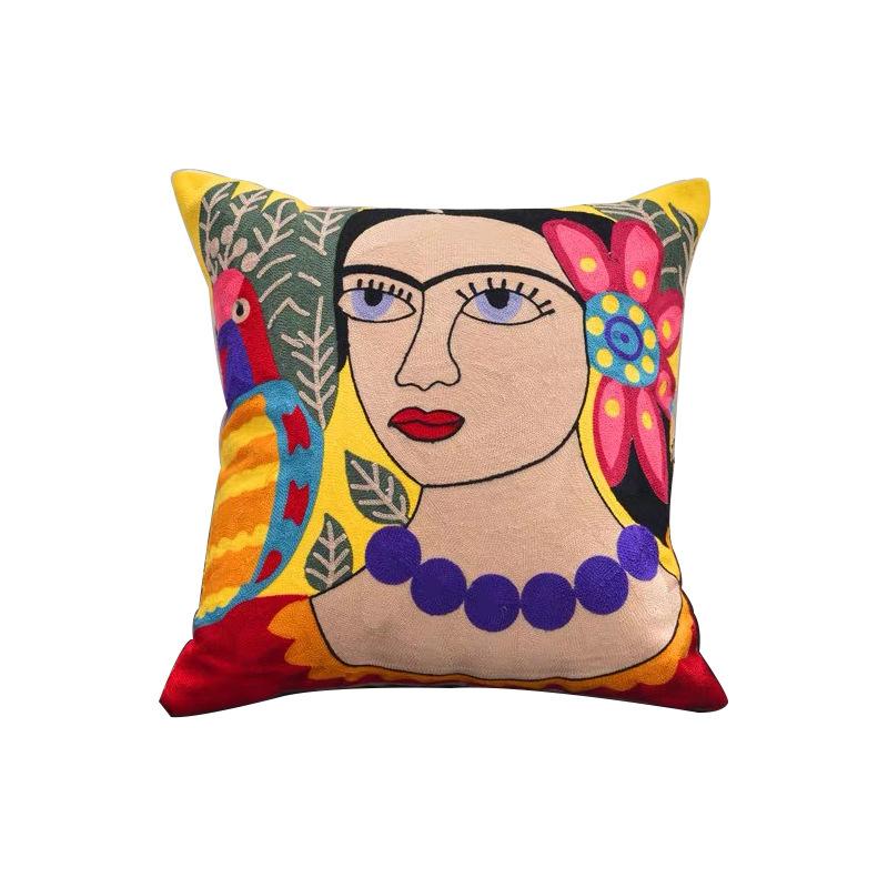 European and American Abstract Pillowcase Artistic Portrait Embroidered Cushion Cover 3D Indian Moroccan Ethnic Style Pillowcase 45*45cm
European and American Abstract Pillowcase Artistic Portrait Embroidered Cushion Cover 3D Indian Moroccan Ethnic Style Pillowcase 45*45cm