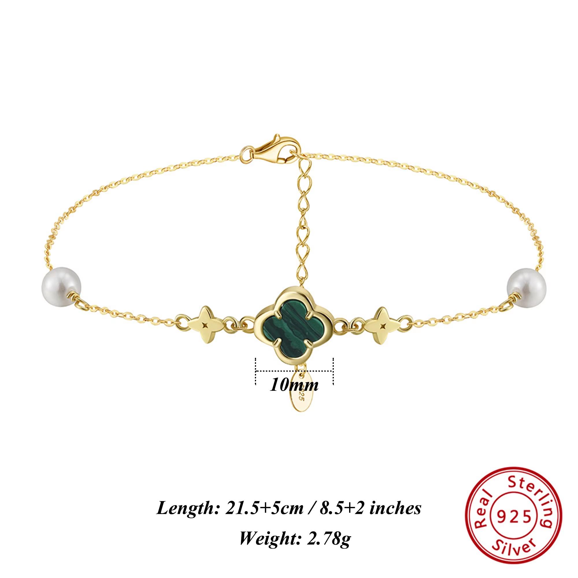 ORSA JEWELS Серебряный браслет на щиколотку из жемчуга в форме ракушки 925 пробы и зеленого малахита Дизайн четырехлистника Летний подарок GMA05
ORSA JEWELS Серебряный браслет на щиколотку из жемчуга в форме ракушки 925 пробы и зеленого малахита Дизайн четырехлистника Летний подарок GMA05