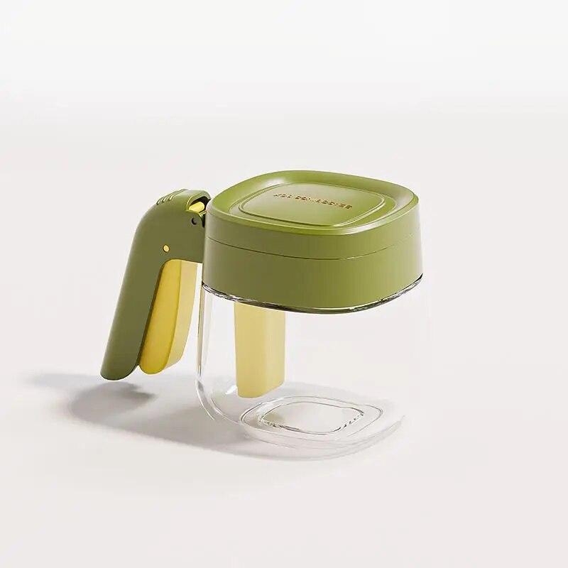 1 шт. Стеклянная креативная ручка для кухонной банки для приправ, переворачивающаяся коробка для приправ, прозрачное стекло с ложкой зелёный