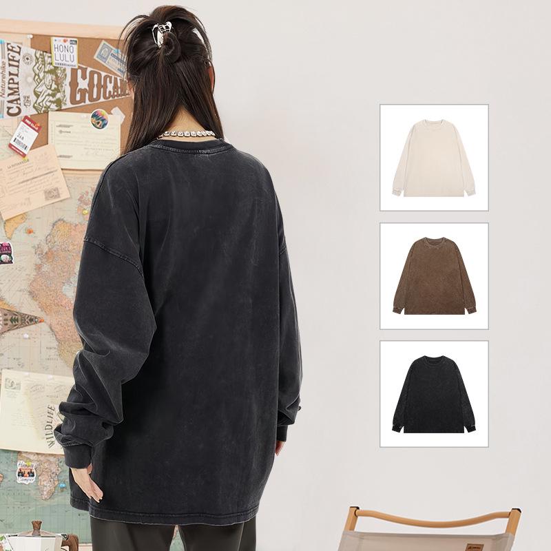 Retro Distressed Oversized Drop Shoulder Long Sleeve T-Shirt for Women - Versatile European American Style XL (70-80 kg)
Retro Distressed Oversized Drop Shoulder Long Sleeve T-Shirt for Women - Versatile European American Style XL (70-80 kg)
