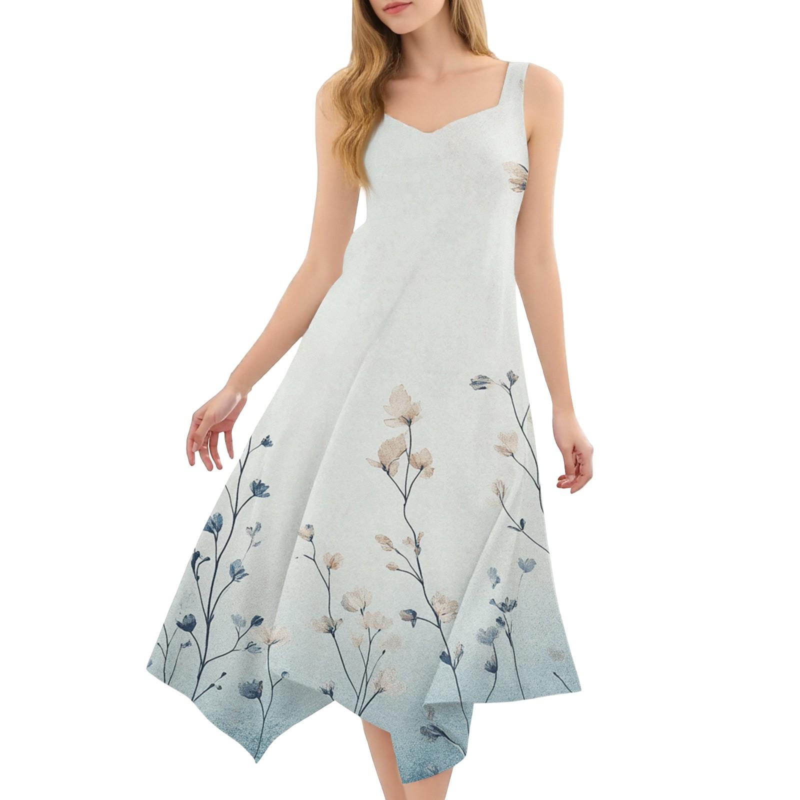 Женское повседневное модное платье миди без рукавов с круглым вырезом и нерегулярным подолом XL белый
Женское повседневное модное платье миди без рукавов с круглым вырезом и нерегулярным подолом XL белый