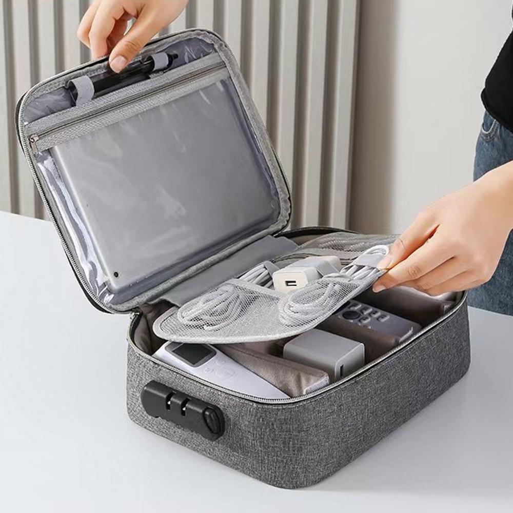 1PC Oxford Cloth Storage Bag With Password Lock, Tablet Computer Data Cable Storage Bag, Three-Layer Travel Accessory Storage 20cm*30cm
1PC Oxford Cloth Storage Bag With Password Lock, Tablet Computer Data Cable Storage Bag, Three-Layer Travel Accessory Storage 20cm*30cm