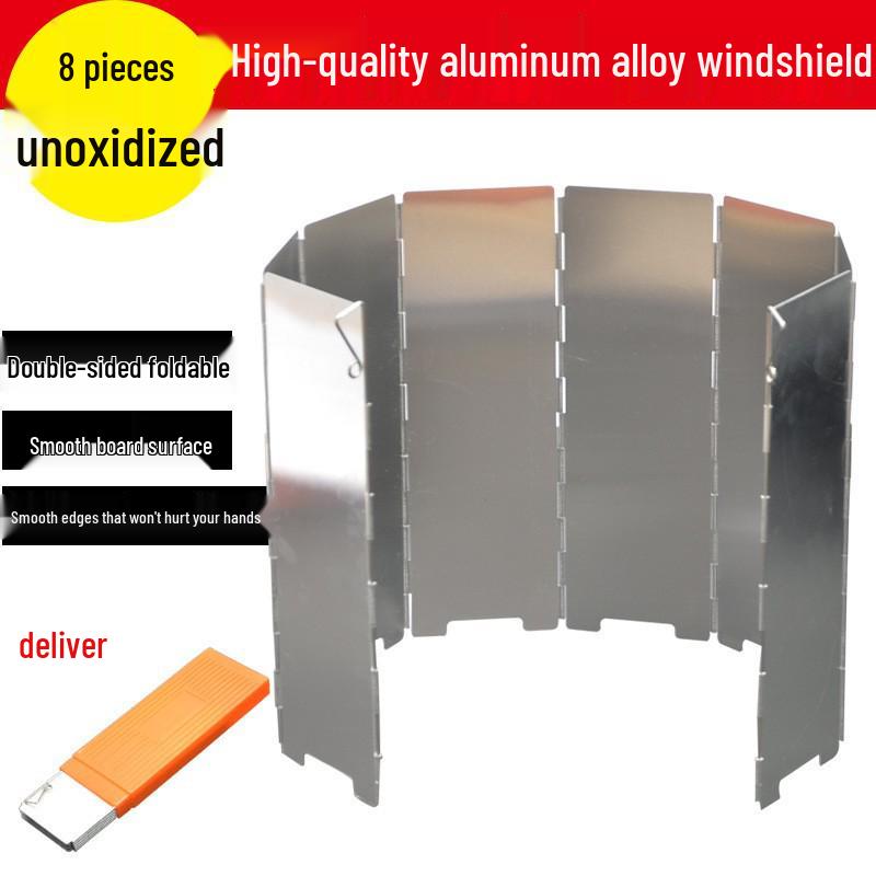 Ultra-light Foldable Aluminum Windscreen with Pins for Camping Stove Cookware - 8 Panels & Box.
Ultra-light Foldable Aluminum Windscreen with Pins for Camping Stove Cookware - 8 Panels & Box.