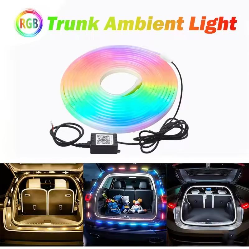 Car Rear Trunk LED Ambient Light Strip trunk lights with colorful RGB decorative lights controlled by APP LED ambient lights
Car Rear Trunk LED Ambient Light Strip trunk lights with colorful RGB decorative lights controlled by APP LED ambient lights