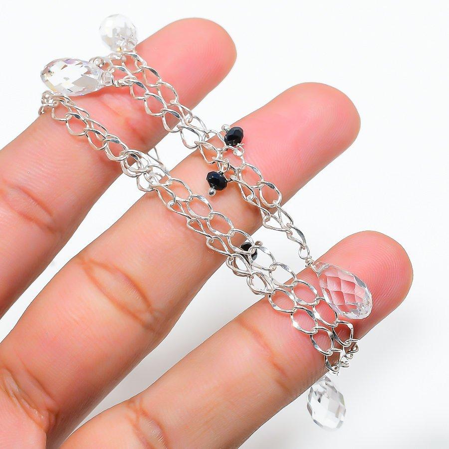 White Topaz Gemstone Handmade 925 Sterling Silver Jewelry Necklace 22 GK-905
White Topaz Gemstone Handmade 925 Sterling Silver Jewelry Necklace 22 GK-905