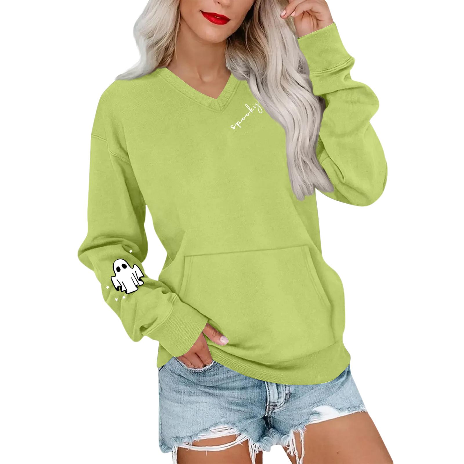 Женская повседневная модная толстовка с V-образным вырезом и длинными рукавами с принтом на Хэллоуин, легкий пуловер с капюшоном и карманами XXL
Женская повседневная модная толстовка с V-образным вырезом и длинными рукавами с принтом на Хэллоуин, легкий пуловер с капюшоном и карманами XXL