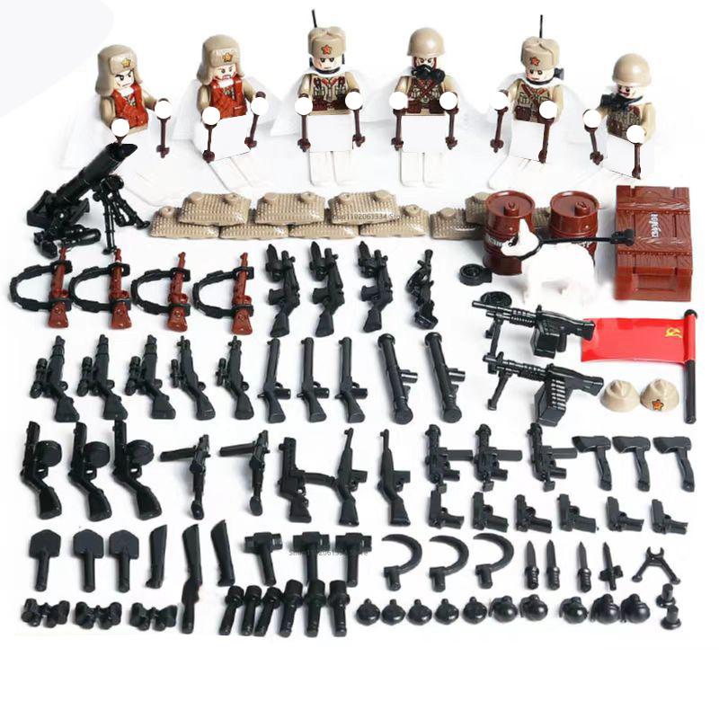 MOC WW2 Советская Армия Военные строительные блоки набор Битва за Москву русские солдаты Фигурки Кирпичи Игрушки для мальчиков
MOC WW2 Советская Армия Военные строительные блоки набор Битва за Москву русские солдаты Фигурки Кирпичи Игрушки для мальчиков