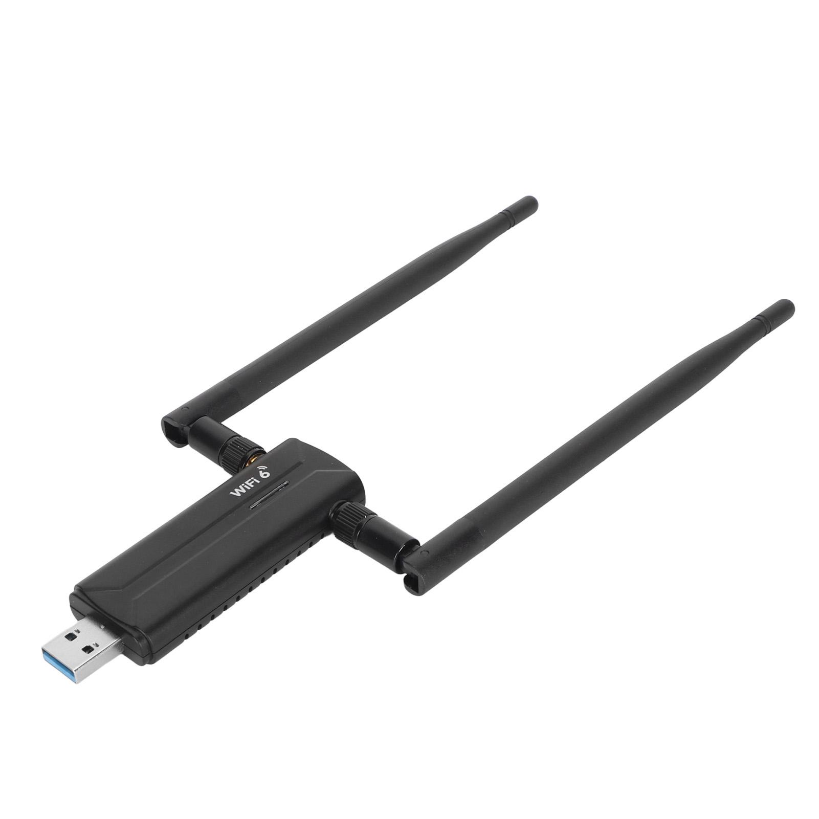 USB 3.0 WiFi6E AX5400M WiFi Adapter 802.11AX Triple Band 6GHz 5GHz 2.4GHz Dual 6dBi Antennas
USB 3.0 WiFi6E AX5400M WiFi Adapter 802.11AX Triple Band 6GHz 5GHz 2.4GHz Dual 6dBi Antennas