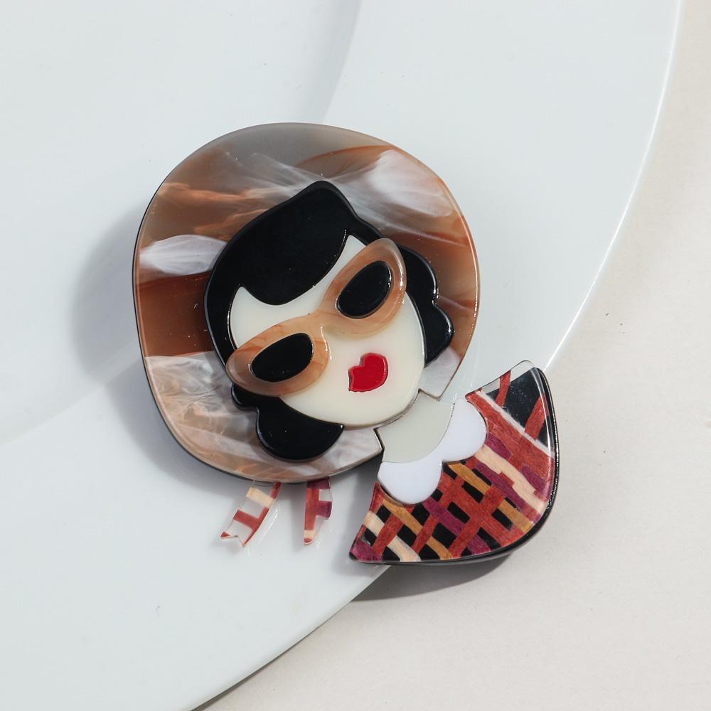 Fashion Acrylic Graceful Hat Lady Figure Brooches for Women Trendy Cartoon Girl Badge Pin Jewelry Clothes Accessories Gift
Fashion Acrylic Graceful Hat Lady Figure Brooches for Women Trendy Cartoon Girl Badge Pin Jewelry Clothes Accessories Gift