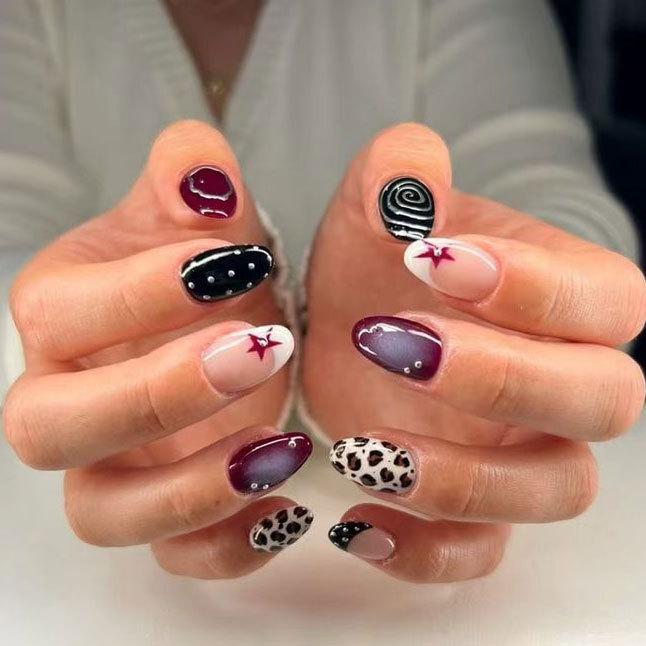 24PCS Colorful Star Almond Press on Nails Sweet Retro Polka Dots Patterns Simple French Fake Nails Wearable Cute False Nails Tip
24PCS Colorful Star Almond Press on Nails Sweet Retro Polka Dots Patterns Simple French Fake Nails Wearable Cute False Nails Tip